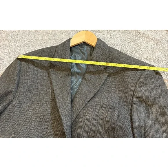 StudioSuits Herringbone Tweed Blazer Wool Sport Coat Custom Tailored Olive Brown